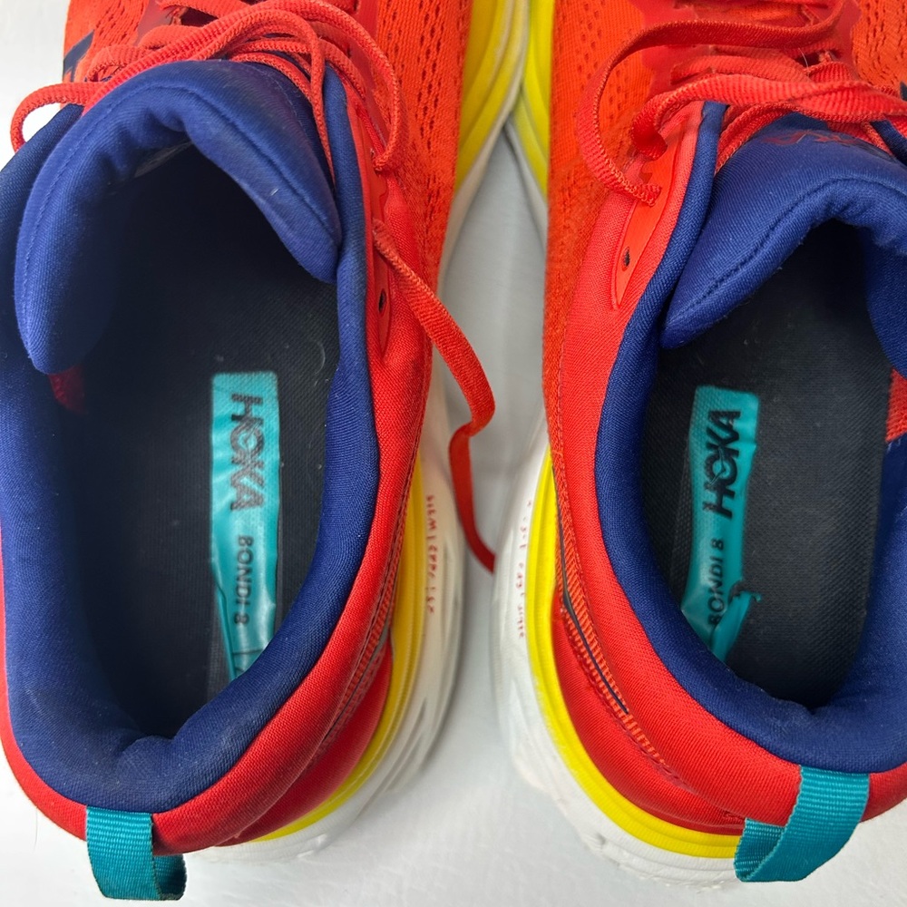 HOKA Bondi 8 Running Shoes – Red Alert / Flame – Men’s 13 (EU 48) EXCELLENT - Picture 5 of 9